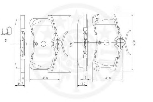 set placute frana,frana disc