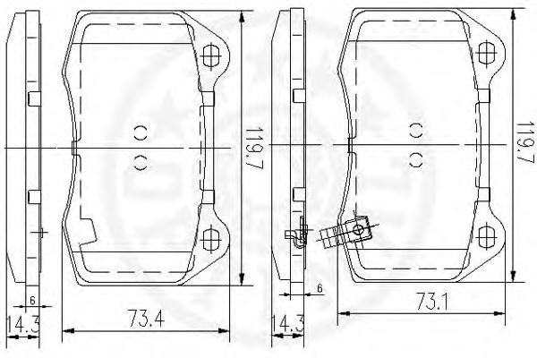 set placute frana,frana disc