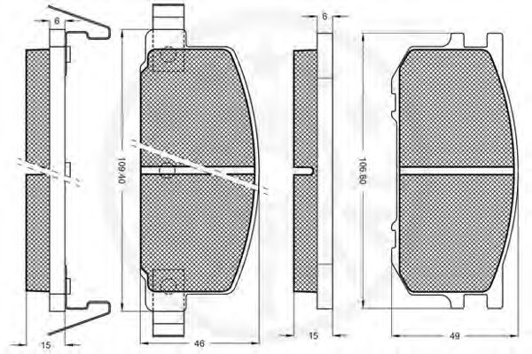 set placute frana,frana disc