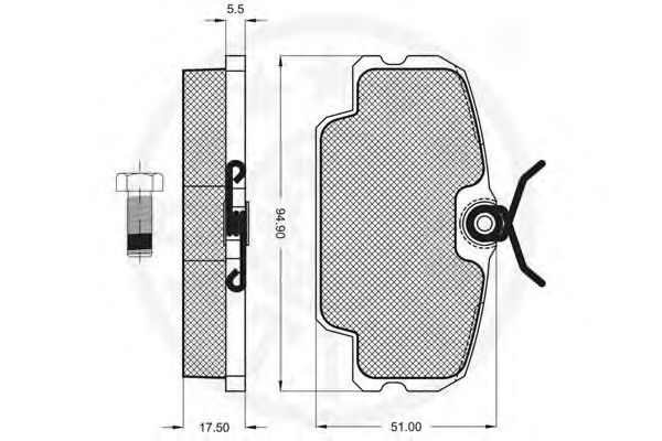 set placute frana,frana disc