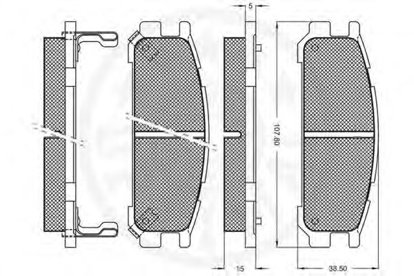 set placute frana,frana disc