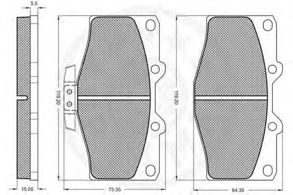 set placute frana,frana disc