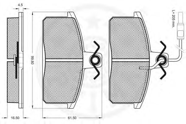 set placute frana,frana disc