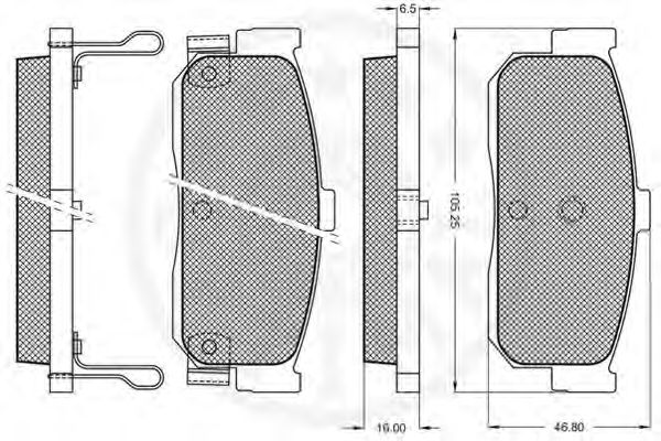 set placute frana,frana disc