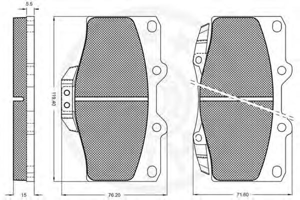 set placute frana,frana disc