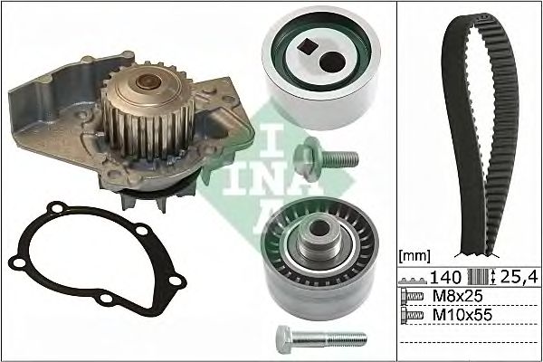 Set pompa apa + curea dintata PEUGEOT 1,9D 98- DW8 140Z