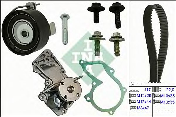 Set pompa apa + curea dintata FORD FOCUS/FIESTA 05- 1,4/1,6TI