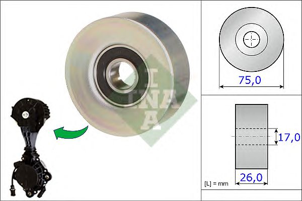 Rola ghidare/conducere, curea transmisie CITROEN 1,6 VTI 08- C4/C5/DS3/4/5