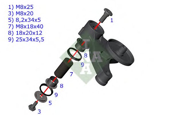 Set reparatie, brat tensionare curea trapezoidala VW 2,5TDI 97- A4/6/PASSAT