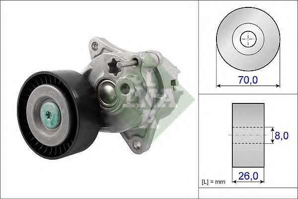 intinzator,curea transmisie MERCEDES-BENZ C W204, E W211, SPRINTER 2.2CDI 06.03- / JEEP GRAND CHEROKEE 2.7CRD 02-04