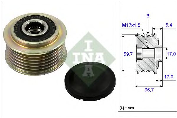 Sistem roata libera, generator MAZDA 2,3 05- 3/6