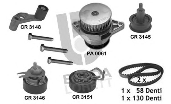 Set pompa apa + curea dintata