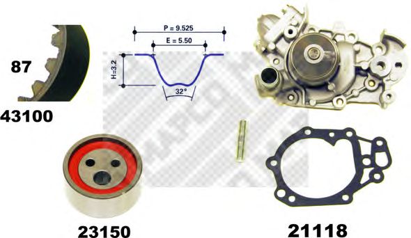 Set pompa apa + curea dintata