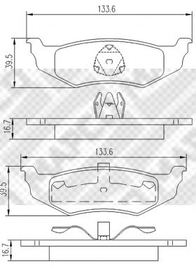 set placute frana,frana disc