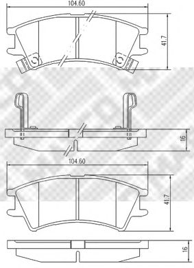 set placute frana,frana disc