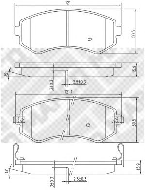 set placute frana,frana disc