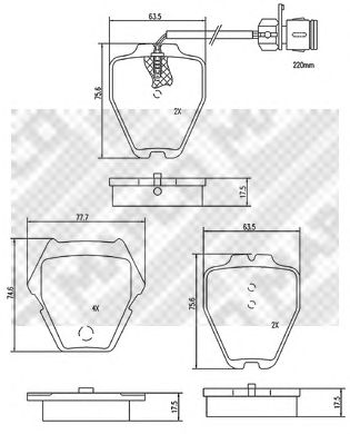 set placute frana,frana disc