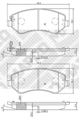 set placute frana,frana disc