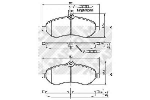 set placute frana,frana disc