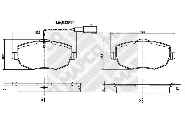 set placute frana,frana disc