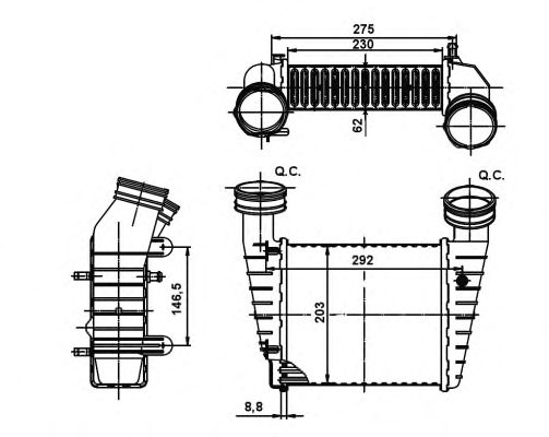 Intercooler, compresor