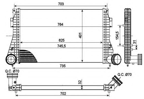 Intercooler, compresor