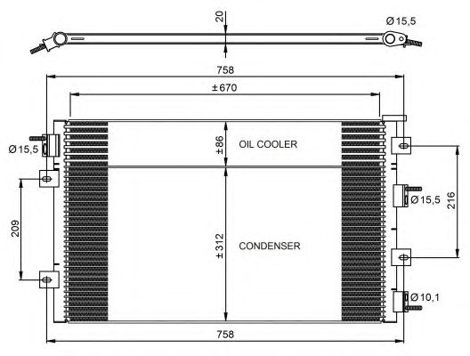 Condensator, climatizare CHRYLSER SEBRING 00-