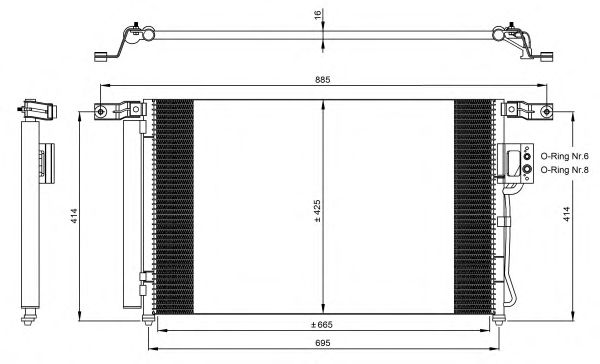 Condensator, climatizare HYUNDAI SANTA FE 06-