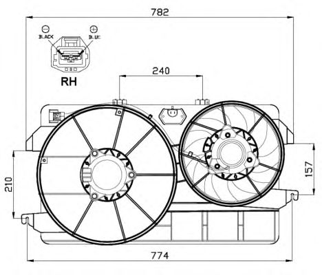 Ventilator, radiator FORD MONDEO 96-00 +AC