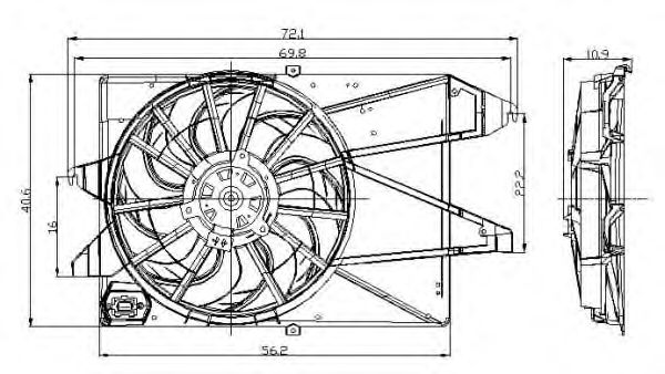 Ventilator, radiator FORD MONDEO 00-07 -AC