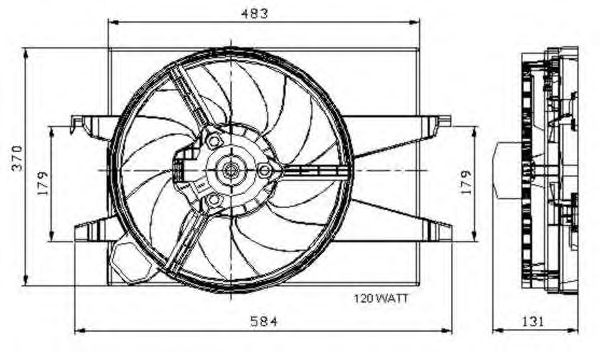 Ventilator, radiator FORD FIESTA 1,25/1,4D 01-