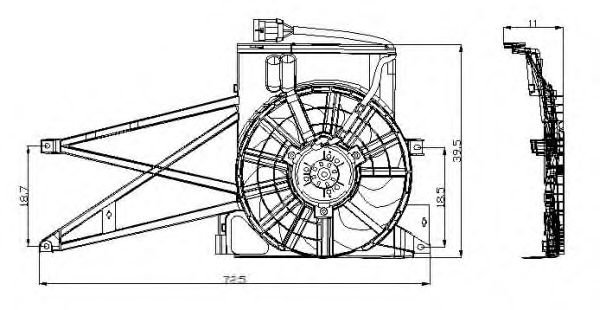 Ventilator, radiator OPEL VECTRA B 95-02 130/160W