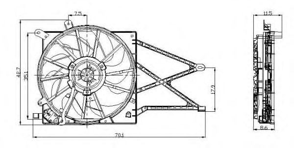 Ventilator, radiator OPEL ASTRA G/ZAFIRA 98-05