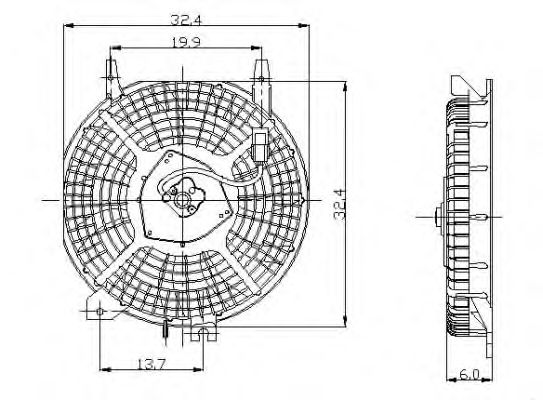 Ventilator, radiator TOYOTA COROLLA E10 92- 90W +AC