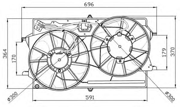 Ventilator, radiator FORD FOCUS 2,0 16V 98-04 +AC