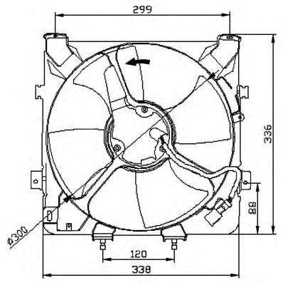 Ventilator, radiator HONDA CIVIC 91-01 +AC