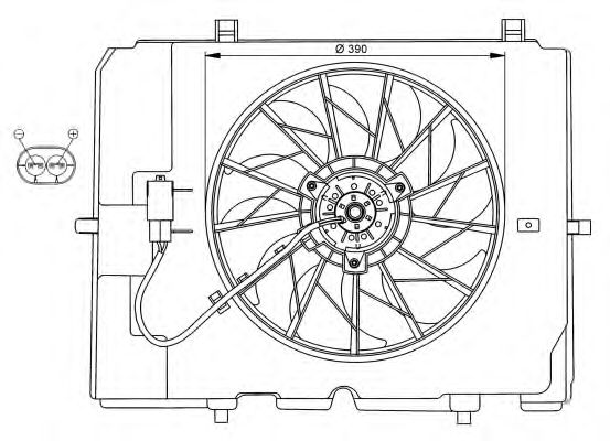 Ventilator, radiator MERCEDES-BENZ W210 1,8-3,2B 340W