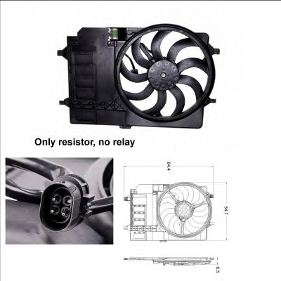 Ventilator, radiator MINI COOPER 01-07 260W