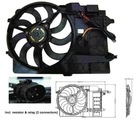 Ventilator, radiator MINI COOPER 01-07 260W