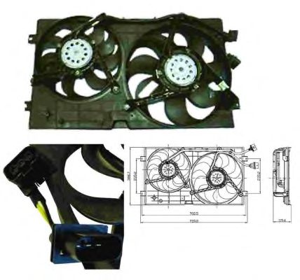 Ventilator, radiator VW NEW BEETLE 98- (70/120W 85/115W)