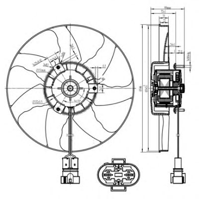 Ventilator, radiator VW T4 90- 450W (SIEMENS)