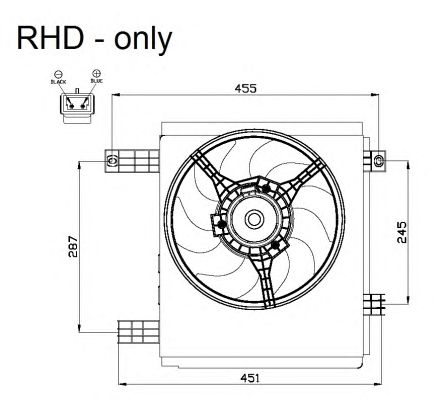 Ventilator, radiator SMART FORTWO/CITY-COUPE 0,6/0,7B 0,8CDI