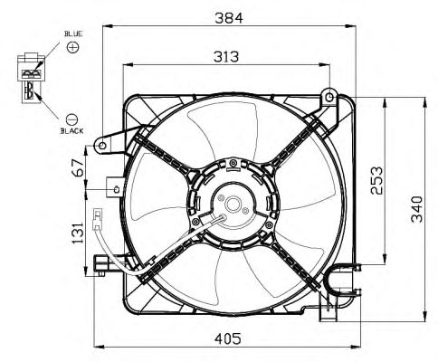 Ventilator, radiator CHEVROLET SPARK 05-