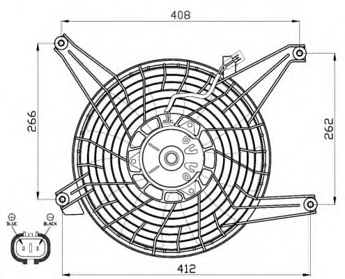 Ventilator, radiator MITSUBISHI PAJERO 00-07