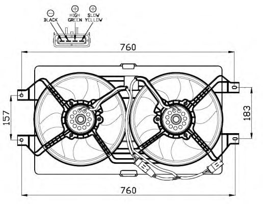 Ventilator, radiator CHRYSLER 300M 98-