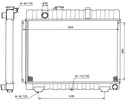 Radiator, racire motor MERCEDES-BENZ 2,4D BUS 207-310