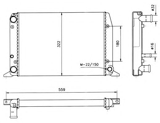 Radiator, racire motor VW A80 1,6-1,8 -91