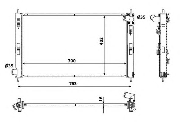 Radiator, racire motor MITSUBISHI OUTLANDER 07- LANCER 08-