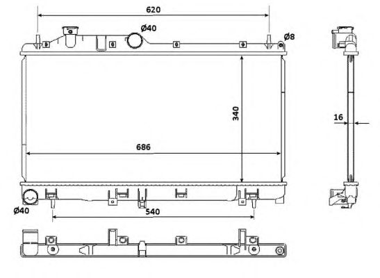 Radiator, racire motor SUBARU IMPREZA 2,0/2,5 08-