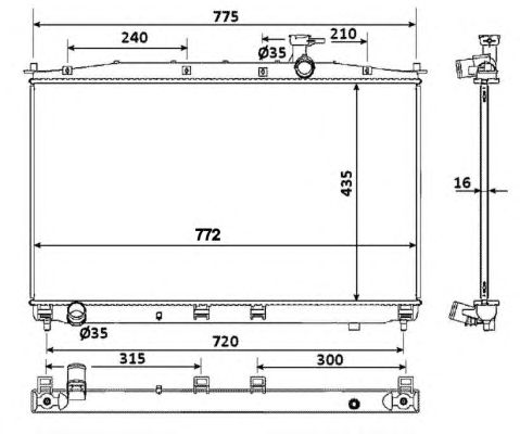 Radiator, racire motor HYUNDAI SANTA FE II 2,2CRDI/2,7